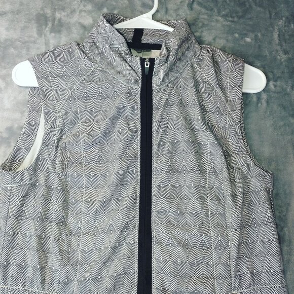 Eddie Bauer Women XS Full Zip Vest Geometric Print Sleeveless Gray Black Outdoor - Picture 8 of 11